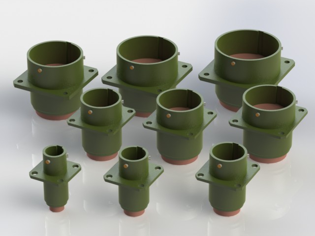 连接器，舱壁安装，尺寸08至24